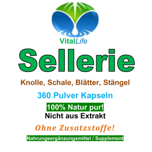 Sellerie Knolle Schale Blätter Stängel 360 Pulver Kapseln Natur Pur