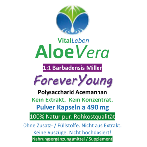 Aloe Vera Forever Young 180 Pulver Kapseln