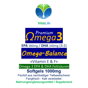Omega 3 Fettsäuren EPA & DHA 480 Softgel Kapseln