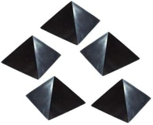 Schungit Shungit Pyramide ca. 3cm aus Karelien - 5 Stück im Set - SCHUTZ & NEGATIVES abschirmen