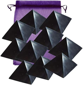 Schungit Shungit Pyramide ca. 3cm aus Karelien - 10 Stück im Set - SCHUTZ & NEGATIVES abschirmen