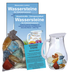 Edelsteinwasser Verdauung & Stoffwechsel 5-tlg Set Wassersteine + 0,5 Liter Krug