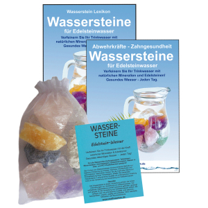 Edelsteinwasser Wellness 4-tlg Set Wassersteine 300g