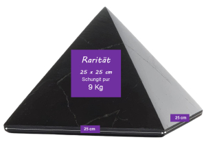 SCHUNGIT Pyramide 25cm x 25cm POLIERT 9,0 Kg [RARITÄT] SCHUTZ, NEGATIVES abschirmen, Home-Office uvm. Inklusive TÄSCHCHEN und BESCHREIBUNG.