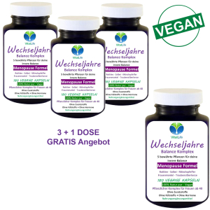 Wechseljahre Komplex VEGAN 720 Kapseln, Menopause Formel, Hormon Balance für Frauen ab 40