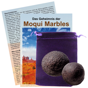 Moqui Marbles Paar 35-40mm mit Zertifikat + Booklet + Wirkung + Anleitung
