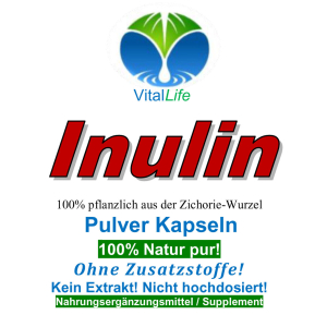 Inulin aus der Zichorie-Wurzel 180 Pulver Kapseln