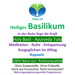 Basilikum Holy Basil Ayurveda Tulsi 360 Kapseln