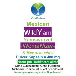 Mexican Wild Yam Yamswurzel 120 Pulver Kapseln