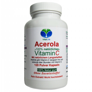 Acerola Natürliches Vitamin C 120 Pulver Kapseln