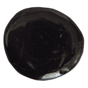 Schwarzer Turmalin Schlaf-Stein mit Täschchen und Beschreibung ca. 3-4cm
