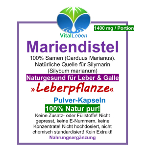 Mariendistel Früchte/Samen (Carduus Marianus) 120 Pulver Kapseln
