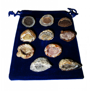 Glücksgeoden 21 teiliges Geschenk-Set mit 10 Geoden a 2,5-3 cm