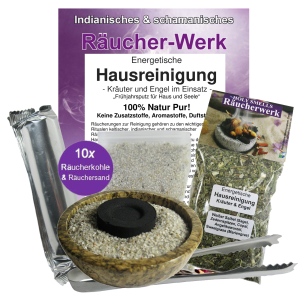 Räucherset 6-tlg Energetische Hausreinigung + braune Naturstein Schale