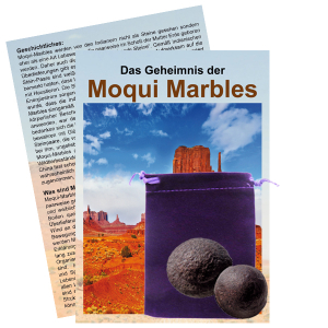 Moqui Marbles Paar 20-25mm Ø männlich & weiblich 4-tlg Set mit ZERTIFIKAT & BOOKLET über Wirkung und Anwendung