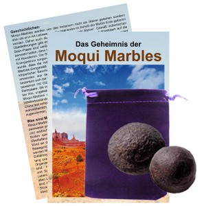 Moqui Marbles Paar 30-35mm + Zertifikat + Booklet + Wirkung + Anleitung