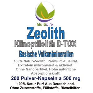Zeolith Klinoptilolith 200 Pulver Kapseln