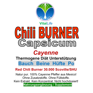 Red Chili F-BURNER Capsicum 180 Cayenne Pulver Kapseln