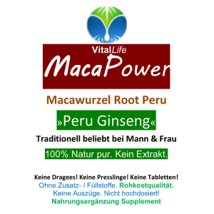 Maca Power Peru Ginseng für Mann & Frau 120 Pulver Kapseln